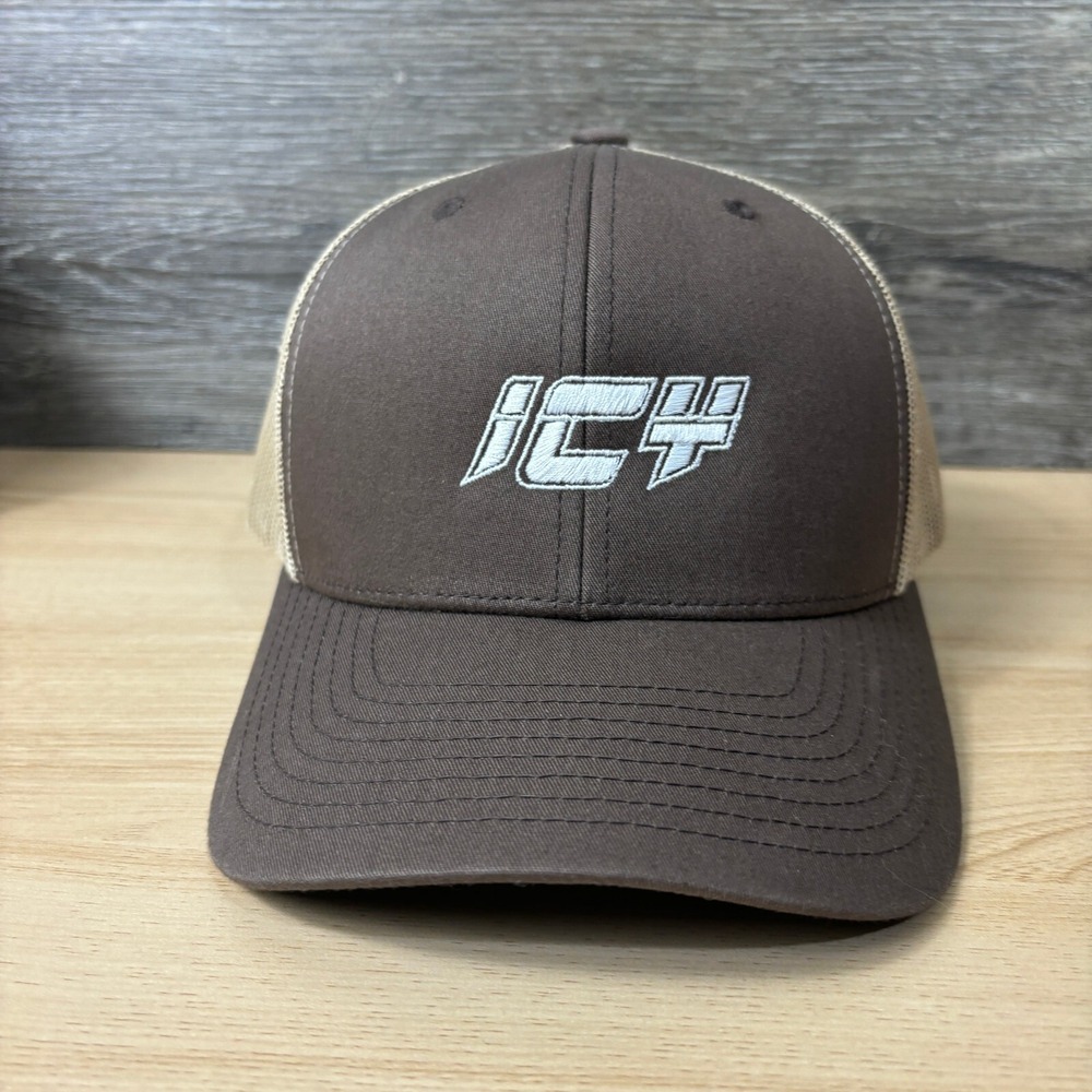 ICY Hat Cap Snap Back Brown Mesh‎ Back One Size Adjustable